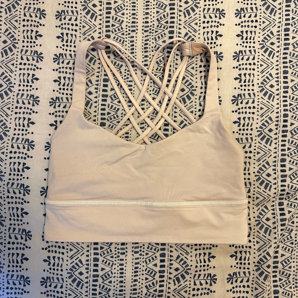 White Lululemon Energy Bra